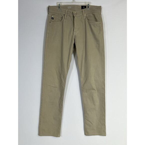 AG Adriano Goldschmied Other - AG Tellis Modern Slim Sueded Sateen Chino Jeans Luxe Mens 30/34 Khaki
